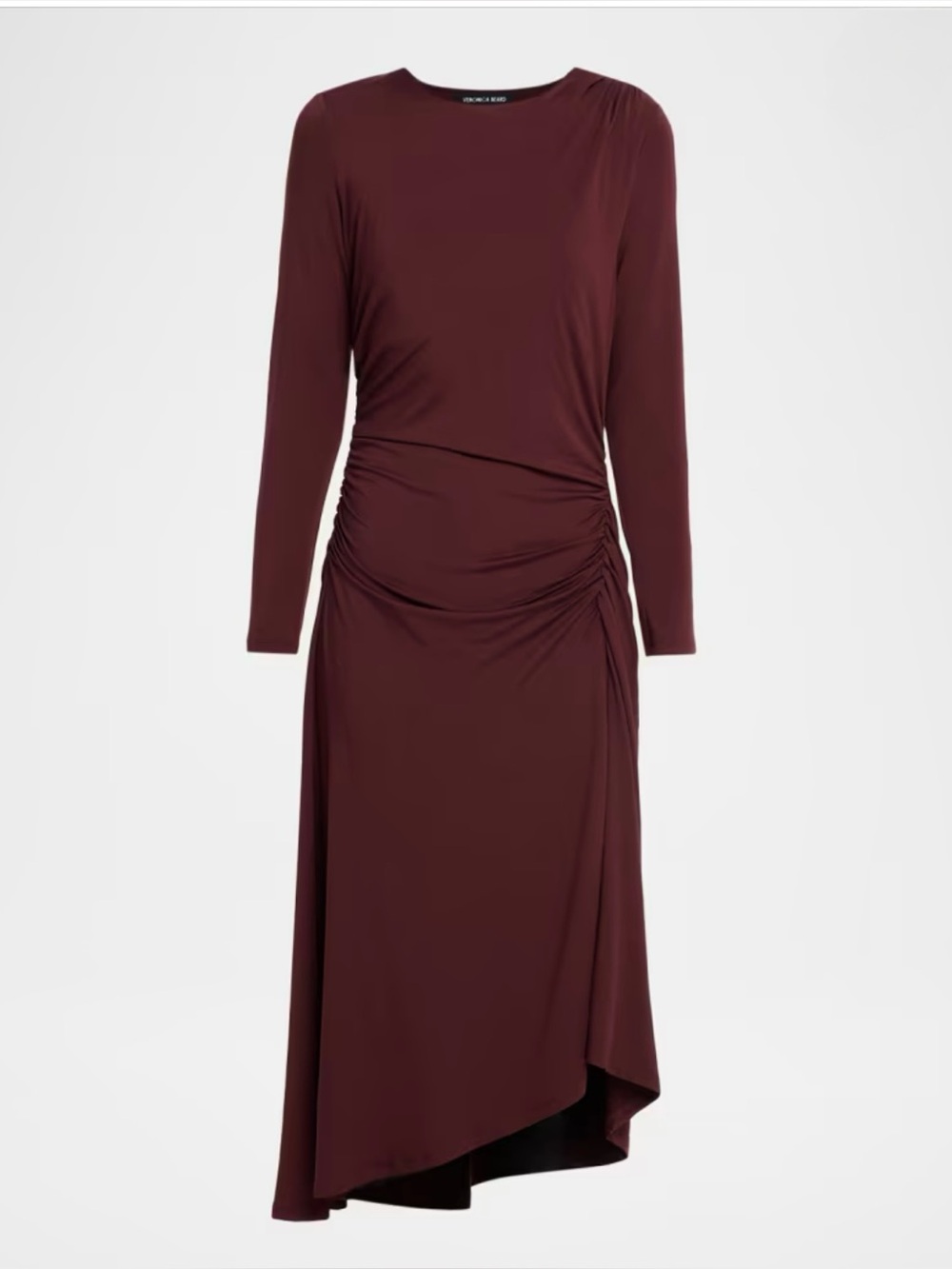 Veronica Beard Theodora Ruched Asymmetrical Midi Dress